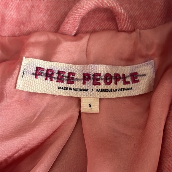 Free People Hannah Slouchy Oversized Pink Blazer Coat Size Small - Picture 4 of 16